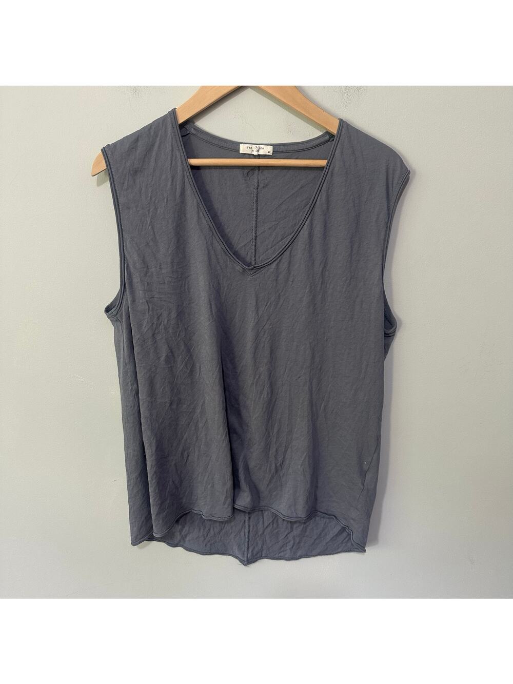 Rag + Bone Top Womens Small Gray Tank 100% Pima Cotton Relaxed Minimalist